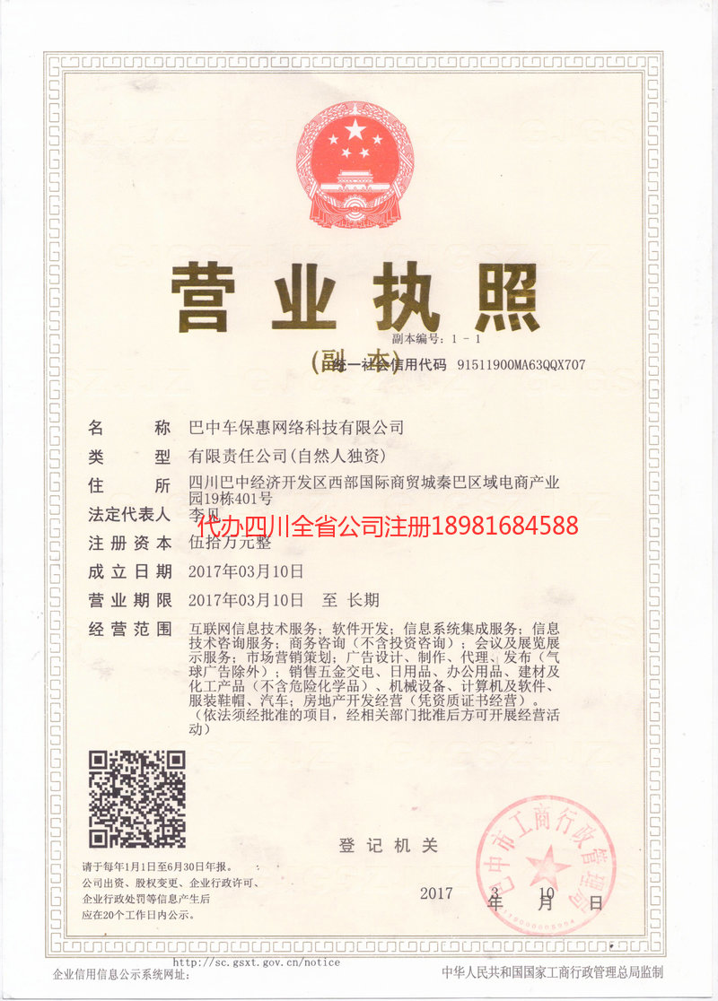 叙永叙永车保惠网络科技有限公司