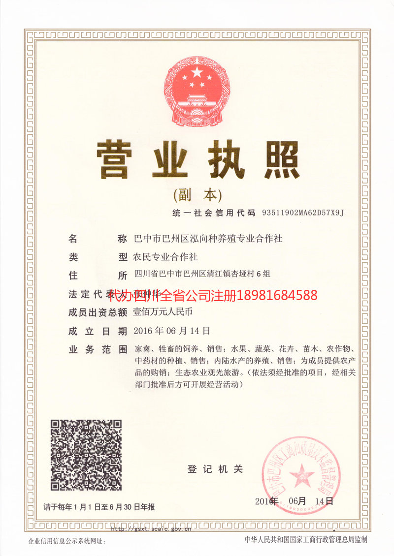 叙永叙永泓向种养殖专业合作社